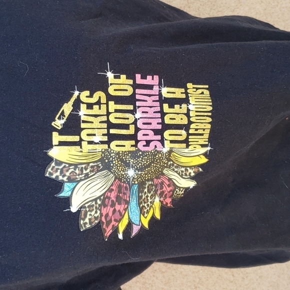 DIY Novelty shirt It takes alot of sparkle to be a Phelebotomist sunflow… - Picture 2 of 5